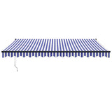 Tenda Sole Automatica Retrattile Blu e Bianca 4x3 m