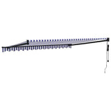 Tenda Sole Automatica Retrattile Blu e Bianca 4x3 m