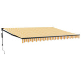 Tenda Sole Automatica Retrattile Gialla e Bianca 4,5x3 m