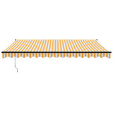 Tenda Sole Automatica Retrattile Gialla e Bianca 4,5x3 m