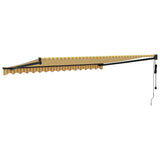 Tenda Sole Automatica Retrattile Gialla e Bianca 4,5x3 m