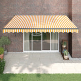 Tenda Sole Automatica Retrattile Gialla e Bianca 4,5x3 m
