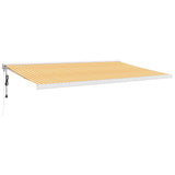 Tenda Sole Retrattile Gialla e Bianca 5x3 m Tessuto e Alluminio