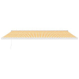 Tenda Sole Retrattile Gialla e Bianca 5x3 m Tessuto e Alluminio