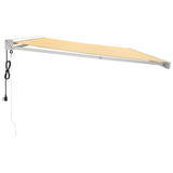 Tenda Sole Retrattile Gialla e Bianca 5x3 m Tessuto e Alluminio