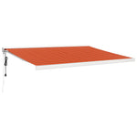 Tenda Sole Retrattile Arancione Marrone 4x3m Tessuto Alluminio