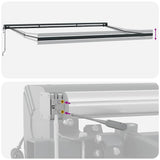Tenda Sole Retrattile Gialla e Bianca 5x3 m Tessuto e Alluminio