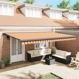 Tenda Sole Retrattile Gialla e Bianca 5x3 m Tessuto e Alluminio