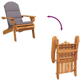 Sedia Adirondack da Giardino con Cuscini Legno Massello Acacia