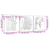 Decorazioni Muro Giardino 3 pz 55x55 cm Erba in Acciaio Corten