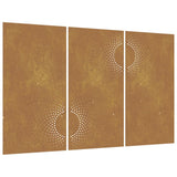 Decorazioni Muro da Giardino 3 pz 105x55 cm Sole Acciaio Corten