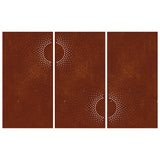 Decorazioni Muro da Giardino 3 pz 105x55 cm Sole Acciaio Corten