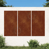 Decorazioni Muro da Giardino 3 pz 105x55 cm Sole Acciaio Corten