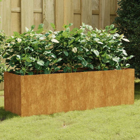 Fioriera Rialzata da Giardino 120x40x40 cm in Acciaio Corten