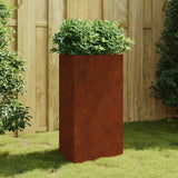 Fioriera da Giardino 50x43x75 cm in Acciaio Corten