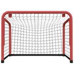Porta Hockey Rete Rossa e Nera 68x32x47 cm Acciaio e Poliestere