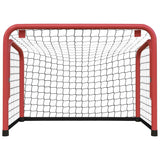 Porta Hockey Rete Rossa e Nera 68x32x47 cm Acciaio e Poliestere