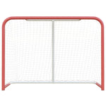 Porta Hockey Rete Rossa Bianca 153x60x118cm Acciaio Poliestere