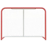 Porta Hockey Rete Rossa Bianca 153x60x118cm Acciaio Poliestere