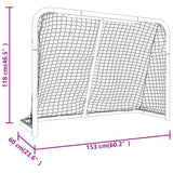 Porta Hockey Rete Rossa Bianca 153x60x118cm Acciaio Poliestere