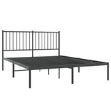 Giroletto con Testiera in Metallo Nero 140x190 cm