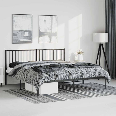Giroletto con Testiera in Metallo Nero 183x213 cm