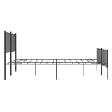 Giroletto con Testiera e Pediera Metallo Nero 140x200 cm