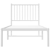 Giroletto senza Materaso con Testiera Metallo Bianco 75x190 cm