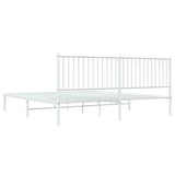 Giroletto con Testiera Metallo Bianco 193x203 cm