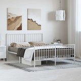Giroletto con Testiera e Pediera Metallo Bianco 135x190 cm