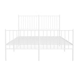 Giroletto con Testiera e Pediera Metallo Bianco 135x190 cm