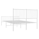 Giroletto con Testiera e Pediera Metallo Bianco 135x190 cm