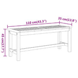 Panca da Giardino 110x35x45 cm in Legno Massello di Acacia