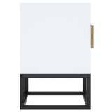 Mobile Porta TV Bianco 105x30x45cm in Legno truciolato e Ferro