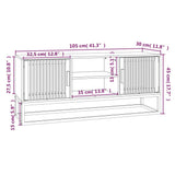 Mobile Porta TV Bianco 105x30x45cm in Legno truciolato e Ferro