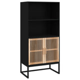 Credenza Nera 60x35x125 cm in Legno truciolato