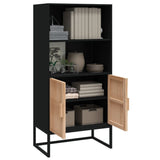Credenza Nera 60x35x125 cm in Legno truciolato
