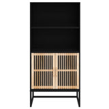 Credenza Nera 60x35x125 cm in Legno truciolato