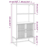 Credenza Nera 60x35x125 cm in Legno truciolato