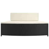 Panche per Spa con Cuscini 2 pz in Polyrattan Nero
