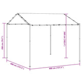 Tenda a Baldacchino Antracite 4x4 m in Acciaio e Tessuto