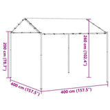 Tenda a Baldacchino Beige 4x4 m in Acciaio e Tessuto