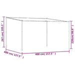 Gazebo Antracite 4x4 m 180 g/m Tessuto e Acciaio