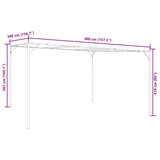 Gazebo Beige 4x4 m 180 g/m Tessuto e Acciaio