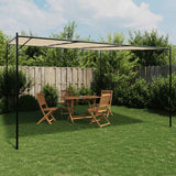 Gazebo Beige 4x4 m 180 g/m Tessuto e Acciaio