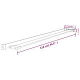 Mensola Doccia a Parete per Doccia Walk-in Nera 118cm Alluminio