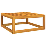 Poggiapiedi da Giardino con Cuscino Verde Legno Massello Acacia