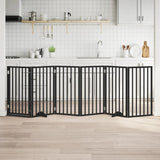 Cancello per Cani Porta Pieghevole Nero 6 Pannelli 300cm Pioppo