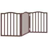 Cancello Cani Pieghevole 3 Pannelli Rovere Marrone 150cm Pioppo