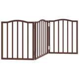 Cancello Cani Pieghevole 3 Pannelli Rovere Marrone 150cm Pioppo